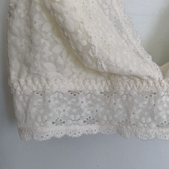 Wacoal Halo Lace wire-free bralette sz 40 Ivory - Picture 4 of 8